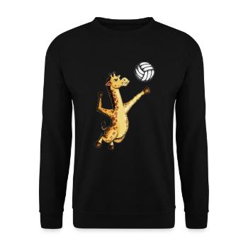 Kids Giraffes Fan Volleyball Game Volleyball Net - Unisex Sweatshirt - black - Front - Alina (178cm) & Michal (187cm)
