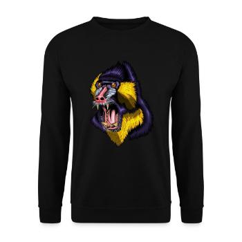Enclos des singes Mandrill Mandrills Monkey Group - Sweat-shirt Unisexe - noir - Devant - Alina (178cm) & Michal (187cm)