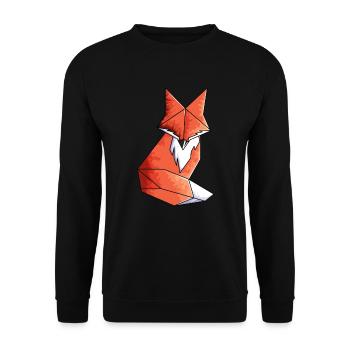 Geometrisches Fuchs Liebhaber Mathe Geometrie - Unisex Pullover - Schwarz - Vorne - Alina (178cm) & Michal (187cm)