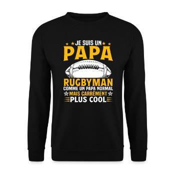 Je suis un papa rugbyman - Sweat-shirt Unisexe - noir - Devant - Alina (178cm) & Michal (187cm)