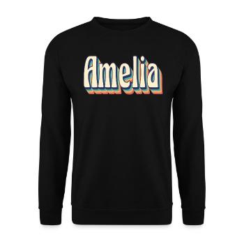 Amelia t-shirt retro vintage t-shirt gift idea - Unisex Sweatshirt - black - Front - Alina (178cm) & Michal (187cm)