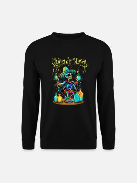 Skelett Koch Cingo de Mayo Trank Hexenshirt - Unisex Pullover - Schwarz