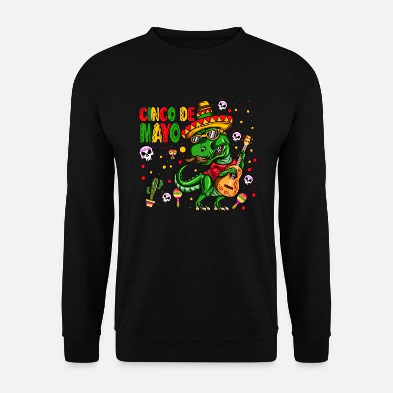 Gitarre Dinosaurier Mexikaner Outfit Cinco de Mayo - Unisex Pullover - Schwarz