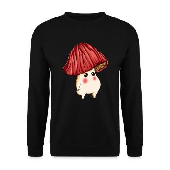 Trauriger Wald Pilz Essbare Pilze Pilzsammler - Unisex Pullover - Schwarz - Vorne - Alina (178cm) & Michal (187cm)