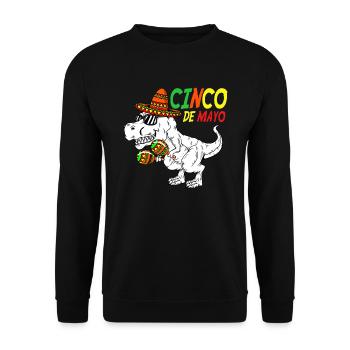 Maracas Dinosaur Mexican Outfit Cinco de Mayo - Unisex Sweatshirt - black - Front - Alina (178cm) & Michal (187cm)