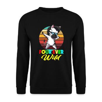 Fourever Wild Zebra 4 ever Wild Wilderness Africa - Unisex Sweatshirt - black - Front - Alina (178cm) & Michal (187cm)