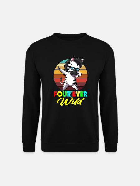 Fourever Wild Zebra 4 ever Wild Wildnis Afrika - Unisex Pullover - Schwarz