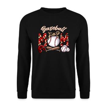 Mutter Sohn Verein Baseballoutfit Baseball Mom - Unisex Pullover - Schwarz - Vorne - Alina (178cm) & Michal (187cm)