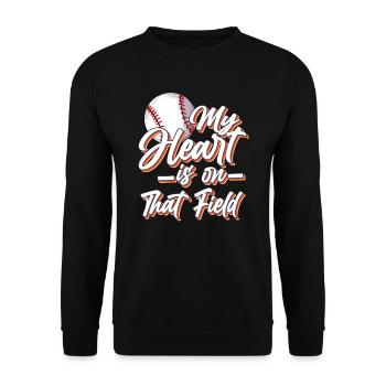 Mutter Sohn Verein Baseballoutfit Baseball Mom - Unisex Pullover - Schwarz - Vorne - Alina (178cm) & Michal (187cm)