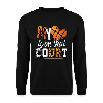 Mon cœur est sur le terrain Basketteur - Sweat-shirt Unisexe - noir - Devant - Alina (178cm) & Michal (187cm)