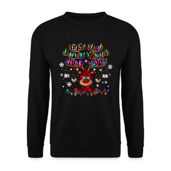 Reindeer Antlers Books Reading Bookworm Christmas - Unisex Sweatshirt - black - Front - Alina (178cm) & Michal (187cm)