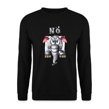 Elephant says Lower Austrian late riser lazy vacation - Unisex Sweatshirt - black - Front - Alina (178cm) & Michal (187cm)