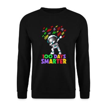 Astronaut Dabbing School 100 Days Smarter Smarter - Unisex Sweatshirt - black - Front - Alina (178cm) & Michal (187cm)