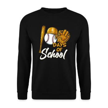 School Kids Baseball Costume 100 Days of School - Unisex Sweatshirt - black - Front - Alina (178cm) & Michal (187cm)