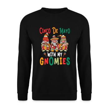 Cinco de Mayo With my Cnomies Holiday Mexico - Unisex Sweatshirt - black - Front - Alina (178cm) & Michal (187cm)