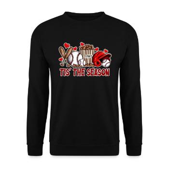 Baseballausrüstung Baseballspieler Tis‘ the Season - Unisex Pullover - Schwarz - Vorne - Alina (178cm) & Michal (187cm)