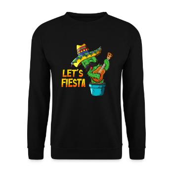 Ukulele Cactus Mexican Holiday Let's Fiesta - Unisex Sweatshirt - black - Front - Alina (178cm) & Michal (187cm)