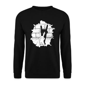 Cute Metal Bunny Shadow Stone Wall Skirt T-Shirt - Unisex Sweatshirt - black - Front - Alina (178cm) & Michal (187cm)