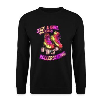Rollerskating Rollschuh fahren Girl Mädchen Spruch - Unisex Pullover - Schwarz - Vorne - Alina (178cm) & Michal (187cm)