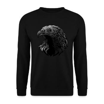 Retro Eagle Fan Shirt Silhouette Eagle Head - Unisex Sweatshirt - black - Front - Alina (178cm) & Michal (187cm)