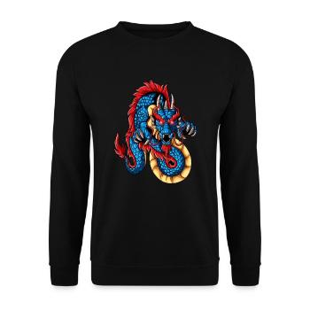 Dragon Chine Nouvel An Nouvel An Festival du Dragon - Sweat-shirt Unisexe - noir - Devant - Alina (178cm) & Michal (187cm)
