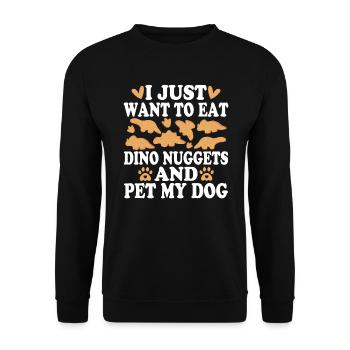 dinosaure disant Dino Nuggets Nugget de poulet - Sweat-shirt Unisexe - noir - Devant - Alina (178cm) & Michal (187cm)