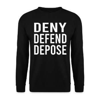 Deny Defend Depose - Unisex Sweatshirt - black - Front - Alina (178cm) & Michal (187cm)