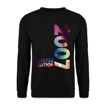 2007 Limited Edition 2007 Jahrgang Geburtstag - Unisex Pullover - Schwarz - Vorne - Alina (178cm) & Michal (187cm)