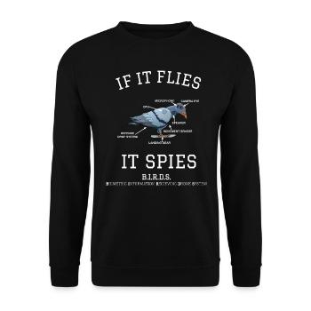 Spying Bird for Dark Shirts - Unisex Sweatshirt - black - Front - Alina (178cm) & Michal (187cm)