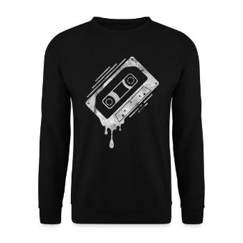 Dripping Cassette Tape - Unisex Sweatshirt - black - Front - Alina (178cm) & Michal (187cm)
