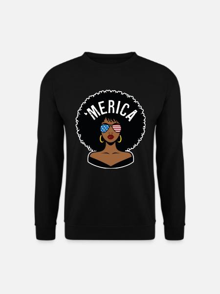"merica Afro - Unisex Pullover - Schwarz