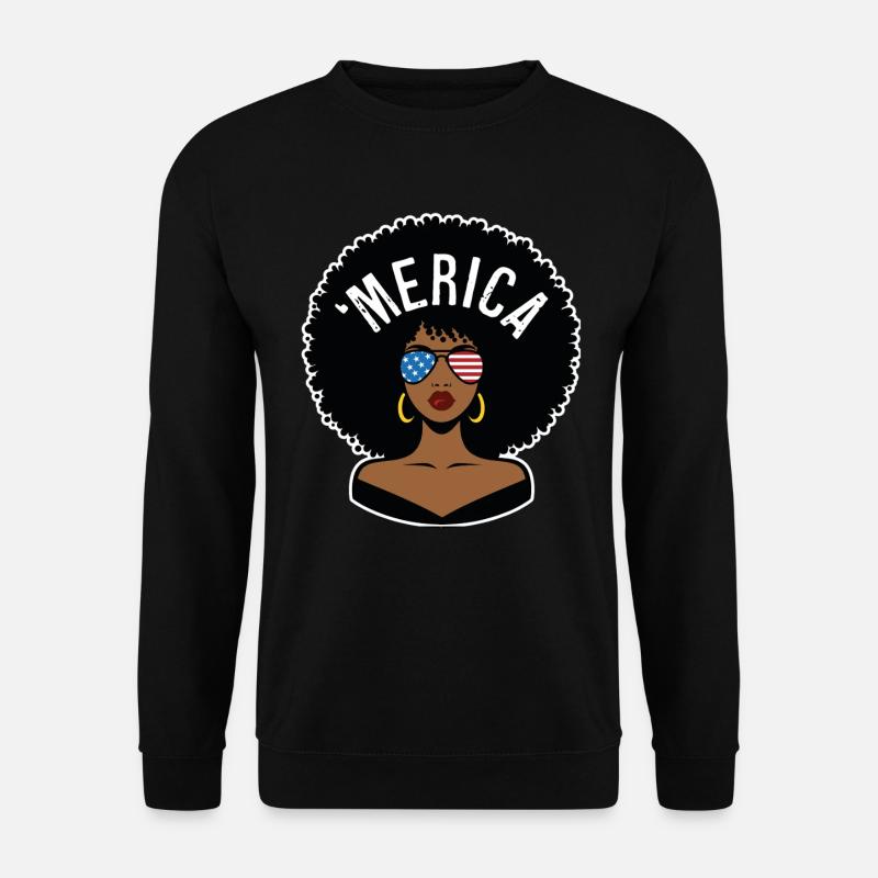 "merica Afro - Unisex Pullover - Schwarz