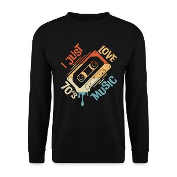 J’adore la musique des années 70 - Sweat-shirt Unisexe - noir - Devant - Alina (178cm) & Michal (187cm)