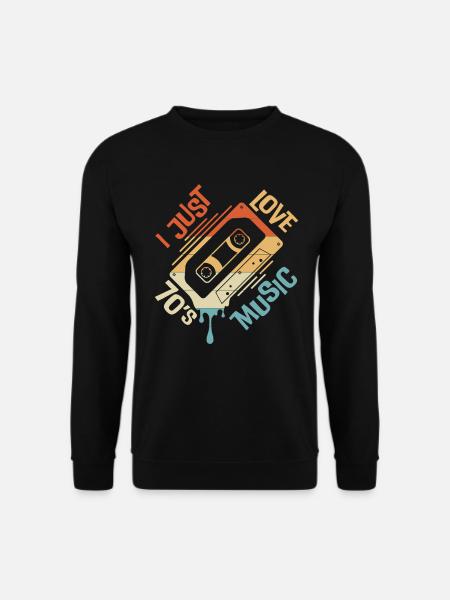 Ich liebe einfach die Musik der 70er Jahre - Unisex Pullover - Schwarz