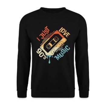 Ich liebe einfach die Musik der 90er Jahre - Unisex Pullover - Schwarz - Vorne - Alina (178cm) & Michal (187cm)