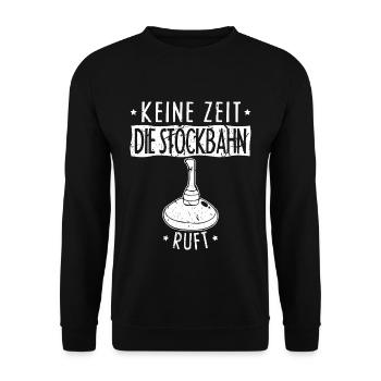 Keine Zeit Die Stockbahn Ruft Stockschießen - Unisex Pullover - Schwarz - Vorne - Alina (178cm) & Michal (187cm)