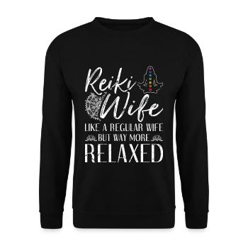 Spirituelles Helaer Chakra Ehefrau Reiki - Unisex Pullover - Schwarz - Vorne - Alina (178cm) & Michal (187cm)