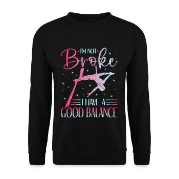 Ich habe ein gutes Gleichgewicht Luftakrobatik - Unisex Pullover - Schwarz - Vorne - Alina (178cm) & Michal (187cm)