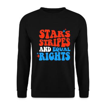 Rayures étoilées et égalité - Sweat-shirt Unisexe - noir - Devant - Alina (178cm) & Michal (187cm)
