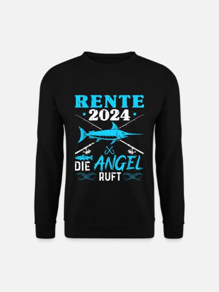 Rente 2024 Angel Ruhestand Angler - Unisex Pullover - Schwarz
