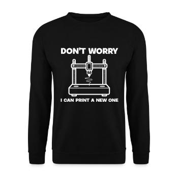 Ich Drucke Es Einfach Neu - 3D Drucker 3D Druck - Unisex Pullover - Schwarz - Vorne - Alina (178cm) & Michal (187cm)
