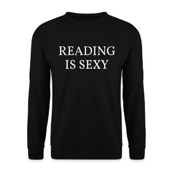 Lesen ist sexy I - Unisex Pullover - Schwarz - Vorne - Alina (178cm) & Michal (187cm)