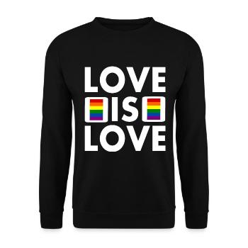 Love is love - Unisex Pullover - Schwarz - Vorne - Alina (178cm) & Michal (187cm)