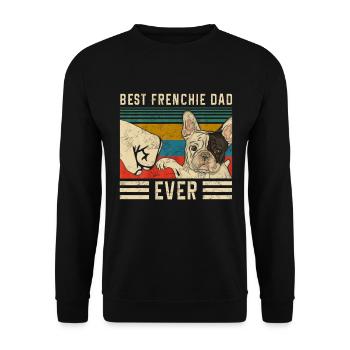 Best Frenchie Dad Ever French Bulldog Papa - Unisex Sweatshirt - black - Front - Alina (178cm) & Michal (187cm)