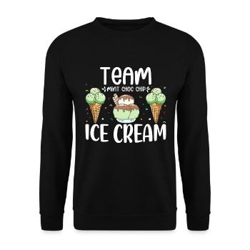 Team Mint Choc Crème glacée Cornet Crème glacée Crème glacée - Sweat-shirt Unisexe - noir - Devant - Alina (178cm) & Michal (187cm)