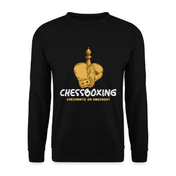 Schachboxen - Schachmatt Oder Knockout Schachboxen - Unisex Pullover - Schwarz - Vorne - Alina (178cm) & Michal (187cm)