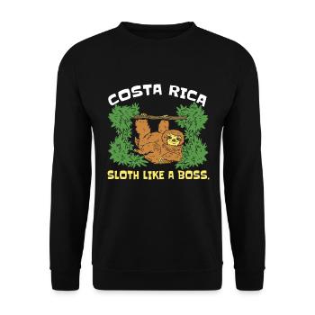 Costa Rica Sloth Like A Tropisches Faultier - Unisex Pullover - Schwarz - Vorne - Alina (178cm) & Michal (187cm)