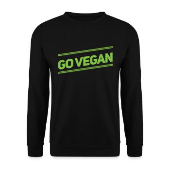 Devenez végétalien - Sweat-shirt Unisexe - noir - Devant - Alina (178cm) & Michal (187cm)