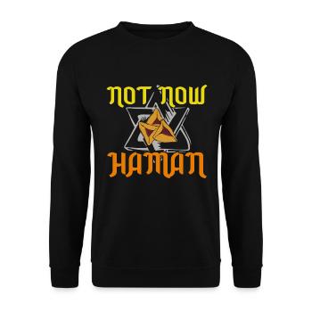 Not Now Haman Purim Judaism - Unisex Sweatshirt - black - Front - Alina (178cm) & Michal (187cm)