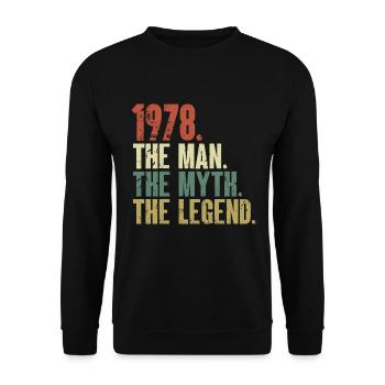Né en 1978, l’homme, le mythe, la légende - Sweat-shirt Unisexe - noir - Devant - Alina (178cm) & Michal (187cm)